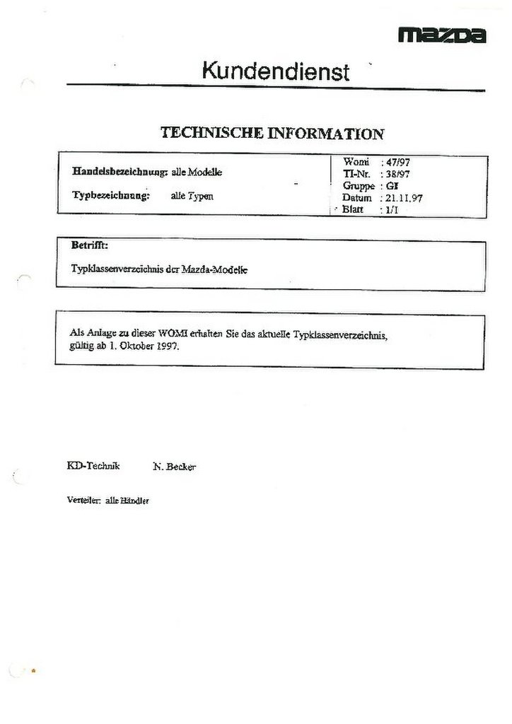 Mazda Typklassen
