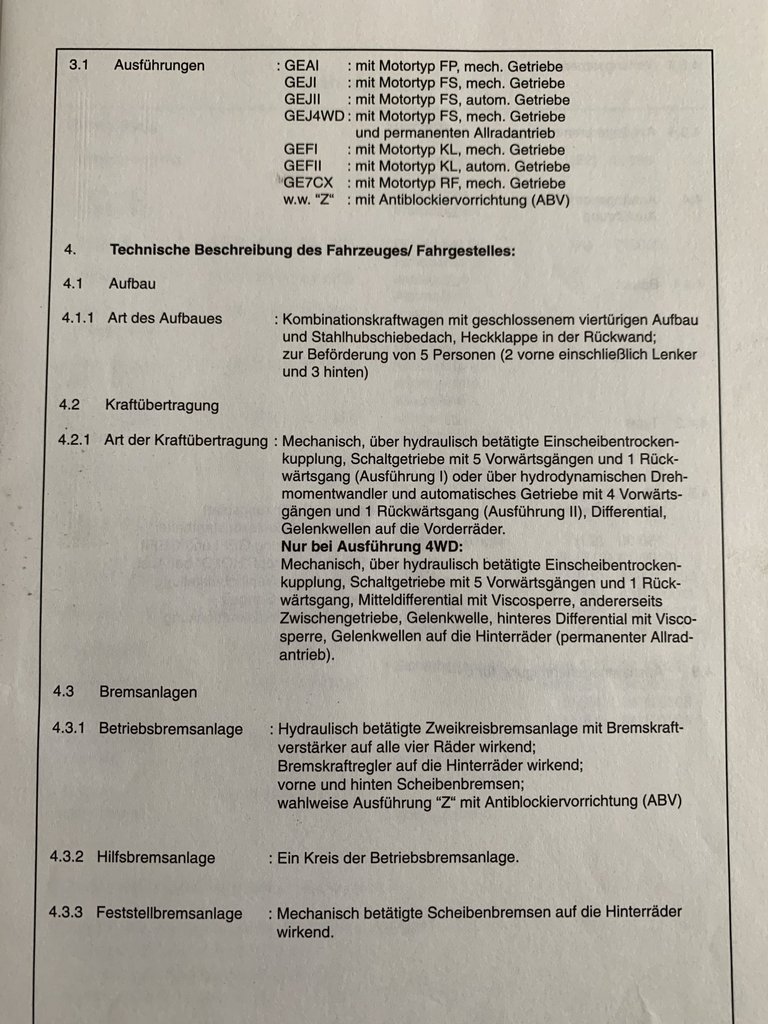 Mazda 626 GE 4WD Typenschein Österreich 2